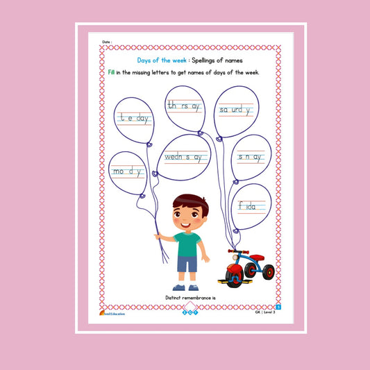 30 Day General Knowledge Activity Worksheet Set Level 3