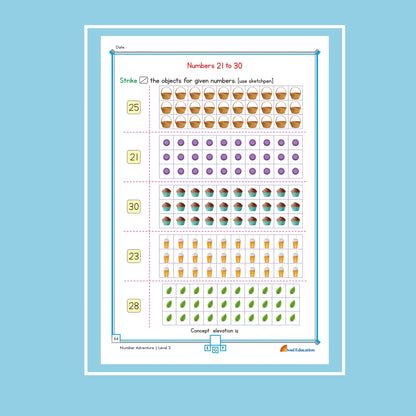 30-Day Maths Number Adventure Activity Worksheet Set Level 2