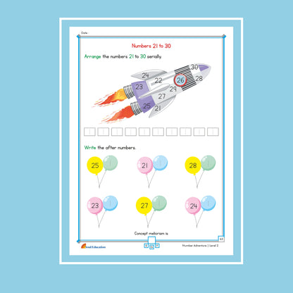 30-Day Maths Number Adventure Activity Worksheet Set Level 2