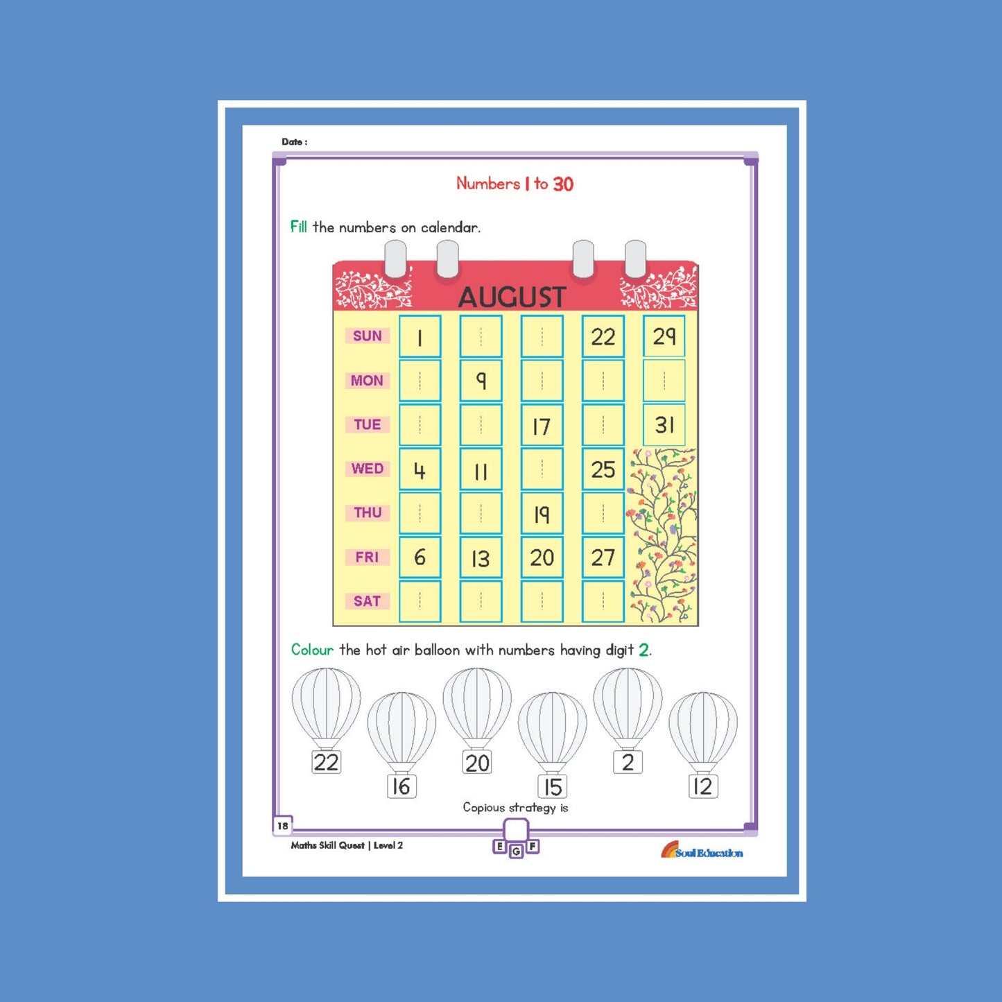 30-Day Maths Skill Quest  Activity Worksheet Set Level 2