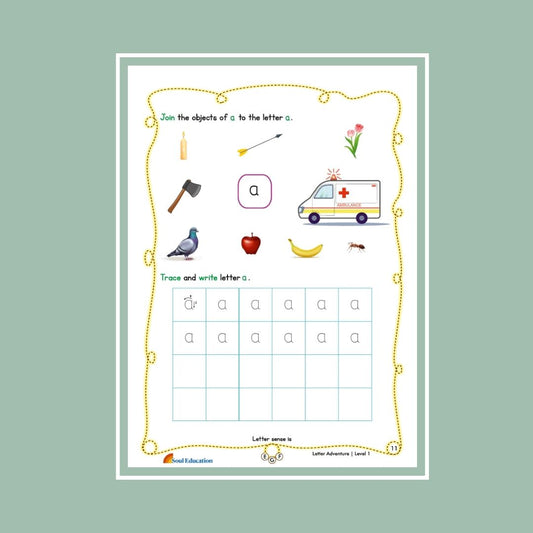 30-Day Letter Adventure  Activity Worksheet Set Level 1