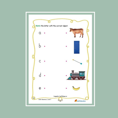 30-Day Letter Adventure  Activity Worksheet Set Level 1