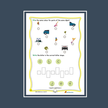 30-Day Letter Adventure  Activity Worksheet Set Level 2