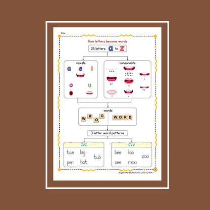 30-Day Word Adventure Activity Worksheet Set Level 3 Part 1
