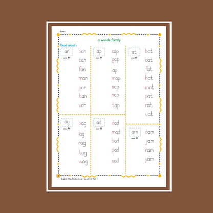 30-Day Word Adventure Activity Worksheet Set Level 3 Part 1