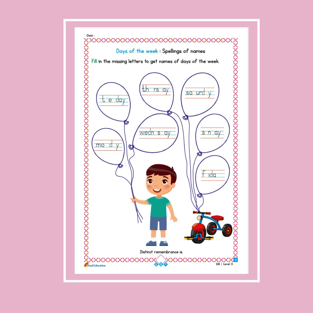 30 Day General Knowledge Activity Worksheet Set Level 3